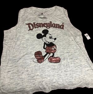 Disney Womens Tank Top - Gray with Red and Black Mickey Design